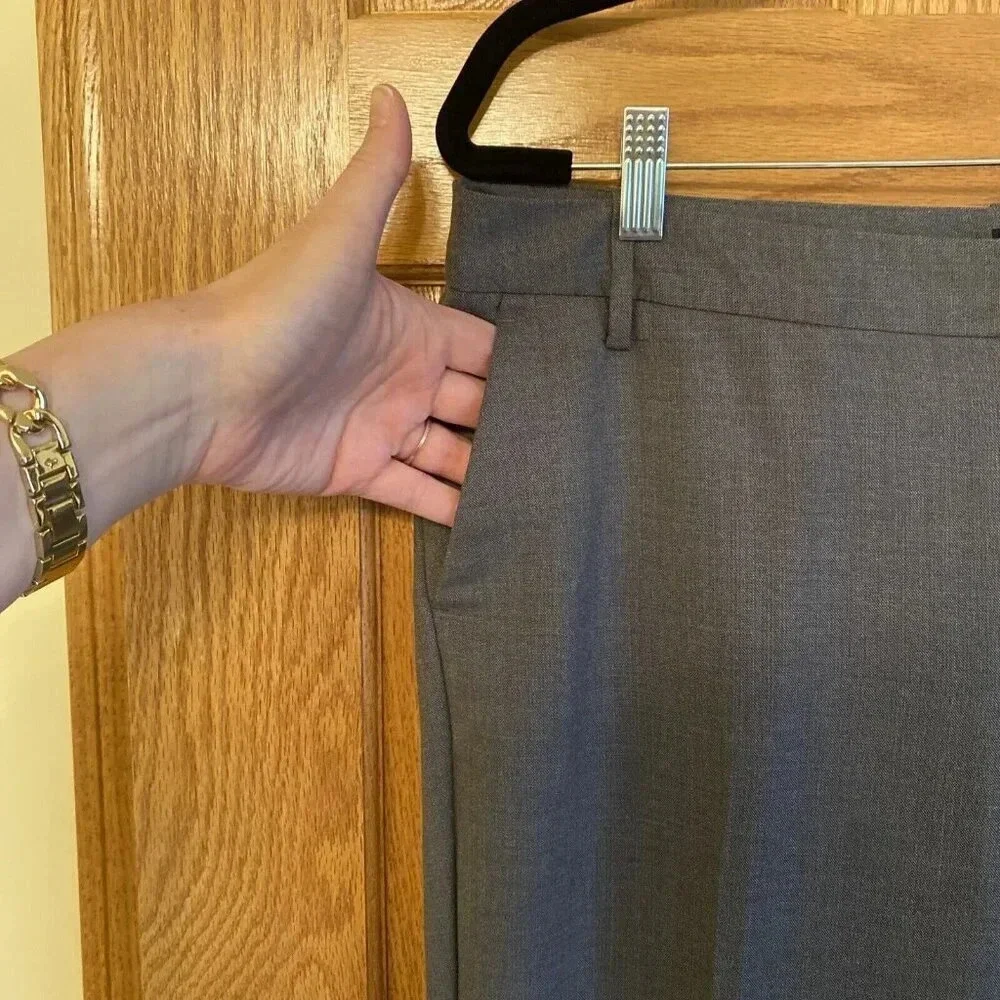Gap Straight Fit Favorite Trouser Stretch Size 12 Gray Y2K 90s - Picture 5 of 6